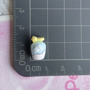 Micro mini resin blue cloud bottle charm for DIY crafts with 1.5cm scale measurement