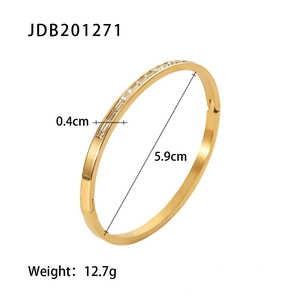 Especificaciones de tamaño de la pulsera dorada con circonitas cúbicas rectangulares