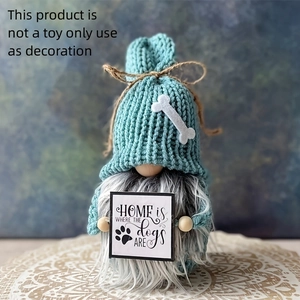Christmas gnome plush with dog bone and Home Is Where The Dogs Are sign decoration