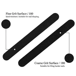 Double-sided black nail file with 100/180 grit for shaping and smoothing nails