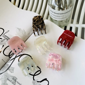 Pince À Cheveux En Acétate Style Français Carrée Petite Pince Pour Queue De Cheval Haute Pour Femmes Filles Motif Marbré Élégant