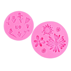 Rosa Silikonformen für Minirosen, Gänseblümchen und Tulpen für Fondant-Kuchendekoration