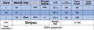 Guide des tailles pour ensemble en maille texturée avec mesures S, M, L en 100% polyester