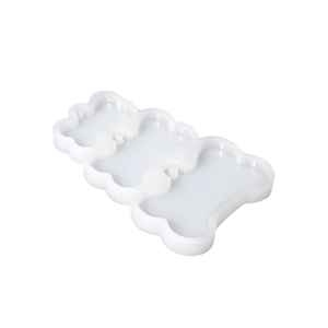 3-holte siliconen mal in botvorm voor DIY huisdiertags en hars sleutelhangers