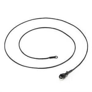 Minimalist black stainless steel square snake chain necklace with lobster clasp