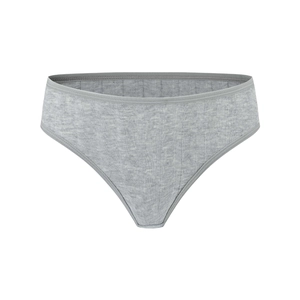 Damen Stringtanga aus hellgrauer Rippbaumwolle mit atmungsaktivem Design und Komfortbund