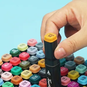 Set di pennarelli a doppia punta con cappucci colorati per disegno artistico preciso