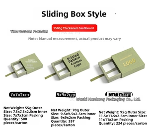 Size chart showing inner and outer dimensions for green floating PE jewelry boxes