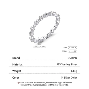 S925 sterling silver eternity ring featuring irregular row of sparkling cubic zirconia