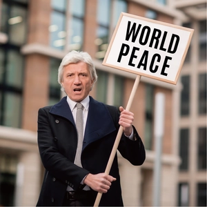 Waterproof 3-inch letter stickers showing World Peace sign on durable material