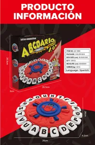 Spanish letter game board with dimensions of 26.5 cm and interactive electronic disk