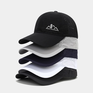 Quick Dry Baseball Cap Breathable Laser Cut Ventilation Mountain Embroidery Adjustable Outdoor Sports Sun Protection