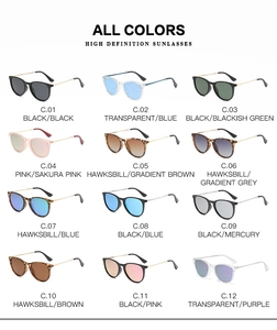 Grid view of kids oval sunglasses in 12 candy colors with metal temples and diverse lenses