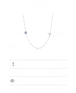 Detailed size specifications for S925 silver evil eye and cross pendant necklace