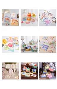 Collage of cute cartoon greeting cards for kids featuring diverse animal designs