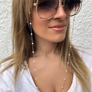 Elegant Alloy Glasses Chain With Imitation Artificial Pearl Anti-lost Eyewear Strap Mask Lanyard Holder For Women