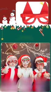 Close-up of festive Christmas party glasses featuring reindeer and snowman designs