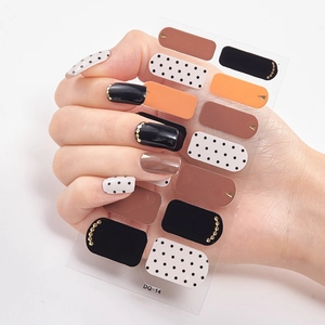 3D laser gold stamping nail stickers set with colorful patterns and hand wear display