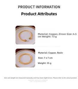 Détails des joncs en laiton plaqué or 18 carats avec zircon vert et incrustation