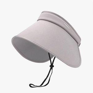 UV protection sun visor hat for women with large brim and adjustable windproof strap
