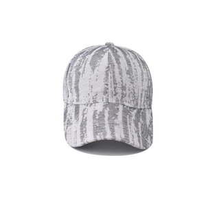 Detailed view of thick plaid pattern and textured fabric on stylish baseball cap