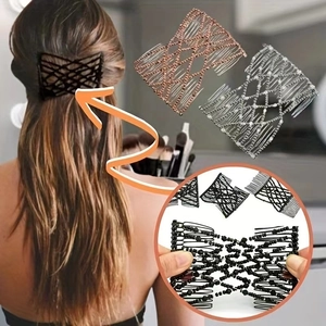 Set pettini magici elastici in oro, argento e nero per acconciature creative e accessori capelli