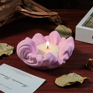 Silicone Mold Wave Pattern DIY Candle Making Epoxy Resin Plaster Casting Aromatherapy Holder Tray Craft Tool