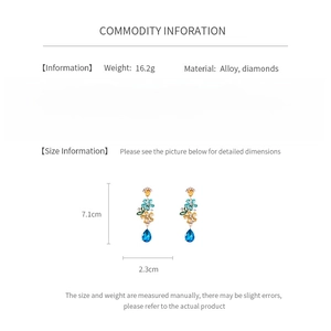 Detailed size chart for vintage tassel earrings with dimensions 7.1cm by 2.3cm