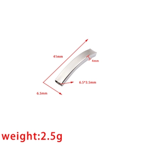 Silver stainless steel curved tube bead with precise dimensions for DIY leather bracelets
