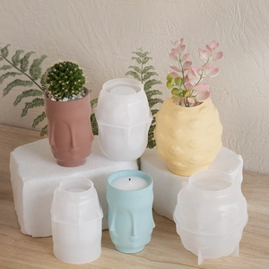 DIY siliconen mallen voor 3D gezicht bloempotten, kaarsenhouders en opbergbakjes