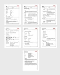 Technical AIS document for HEROX polyamide nylon toothbrush bristles showing safety data