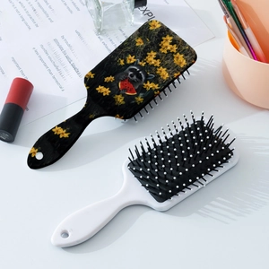 Cartoon raccoon floral print hairbrush set with portable detangling air cushion design