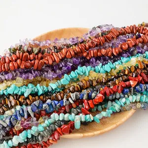 Natural Gemstone Crystal Crushed Stone Beads Irregular Polished Chips With Holes DIY Jewelry Making Necklace Accessories