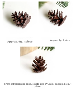 Detailed view of artificial pine cones in various sizes for Christmas wreath DIY decor