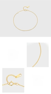 Detail of 925 sterling silver gold beaded bracelet with spring clasp and S925 tag