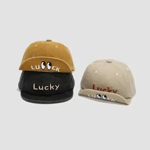 Kinder Baseballkappe Baumwolle Lucky Stickerei Cartoon Augenmuster Verstellbarer Sonnenhut Hip-Hop Streetwear Für Kleinkinder