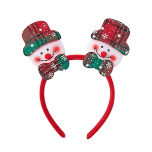 Christmas snowman headband with red and green plaid hats for holiday party props