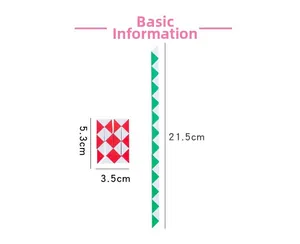 Educational magic ruler toy showing dimensions: 21.5cm length and 5.3x3.5cm folded size