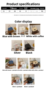 Detailed size chart and multi-color options for this stylish mini PU leather backpack
