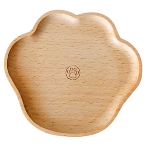 Japanese style beech wood coaster in cute bear paw shape for coffee cups and desserts