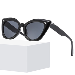 Cat Eye Sunglasses Retro Y2K PC Frame UV400 Protection Three Dot Rivets Fashion Eyewear Trendy Style For Women Men