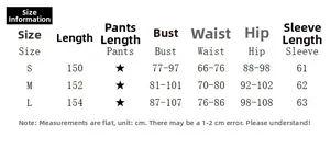 Size chart detail for lace patchwork bodysuit showing measurements in centimeters