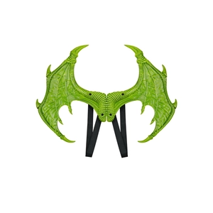 Groene drakenvleugels voor kindercosplay met schubtextuur en elastische bandjes