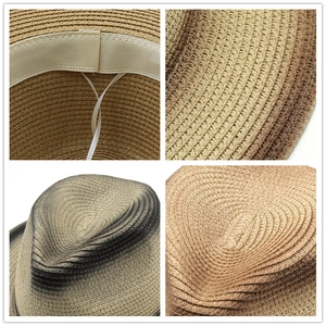 Unisex straw fedora hat with sun protection for outdoors featuring adjustable inner sweatband