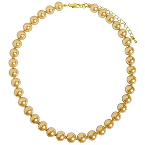 Collier de perles dorées de style français avec fermoir mousqueton et chaîne de réglage