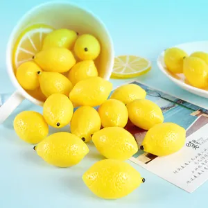 Realistic Mini Artificial Yellow Lemon Models PVC Fake Fruit For Photography Props Home Kitchen Decor Play House Toys