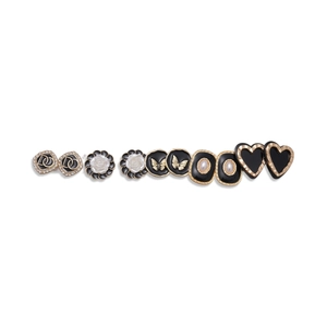 10-piece vintage dark style earring set with butterflies, hearts, and rhinestones