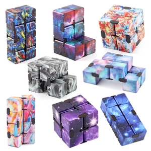 Infinity Cube fidget puzzle with galaxy and marble prints for stress relief toys