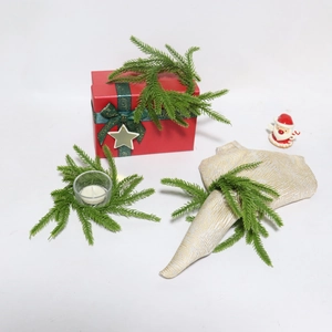 Norfolk pine Christmas napkin ring wreath for festive holiday banquet table decoration