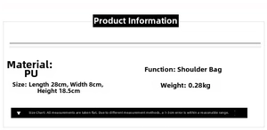 Detailed size specifications for the colorful ice cream car crossbody bag in PU material
